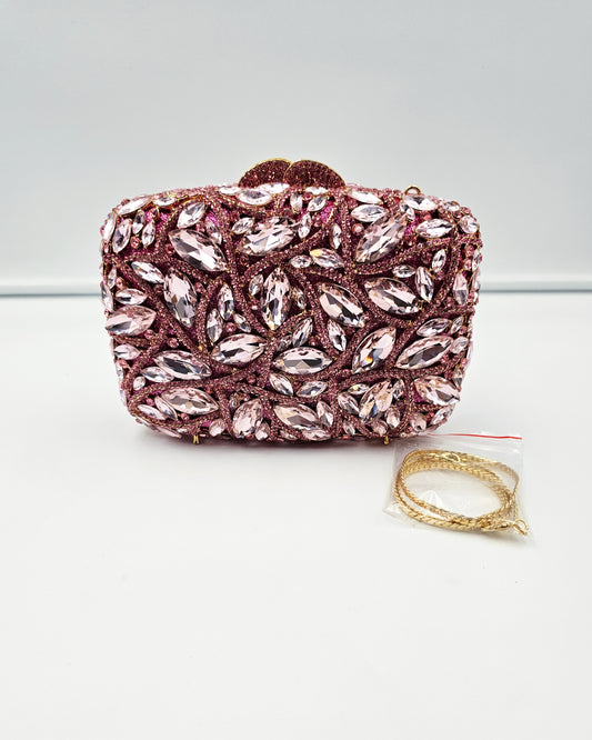 PINK CRYSTAL LUXURY CLUTCH