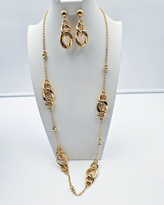 DA 876 LONG CHAIN AND EARRING