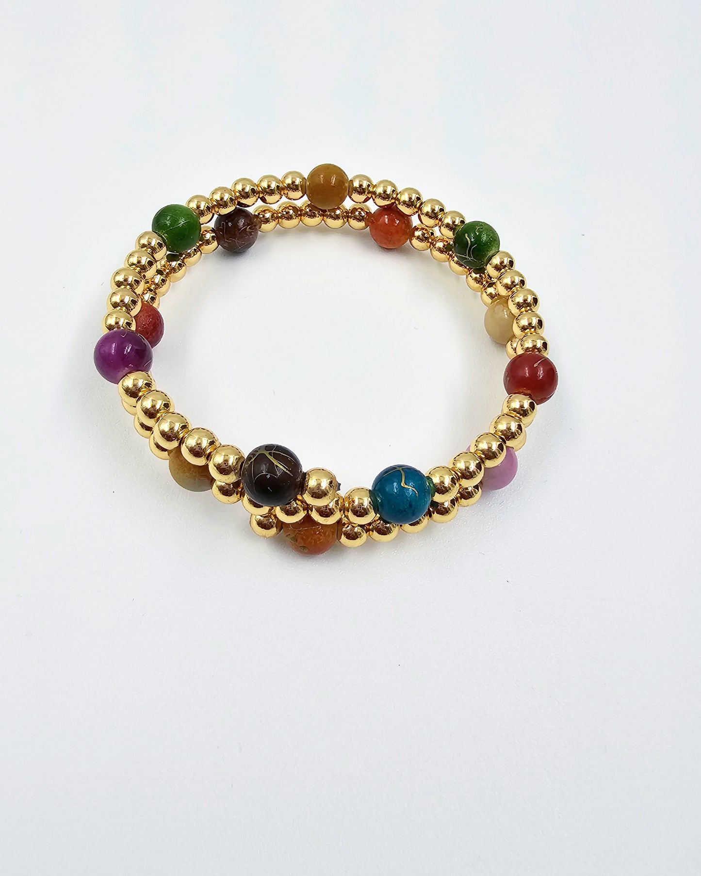 DA 182 MULTI COLOR WRAP BEAD BRACELET